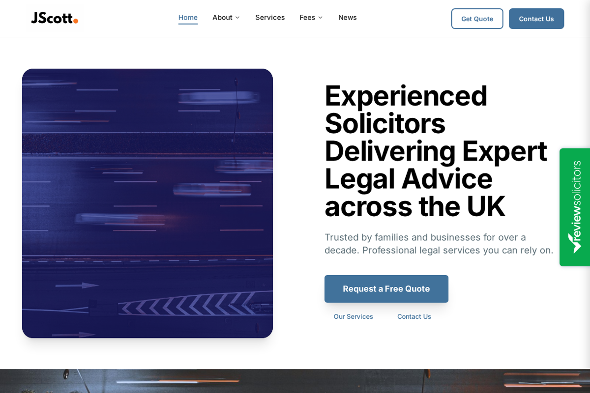 The J Scott & Co website as it looks now, captured live in July 2026