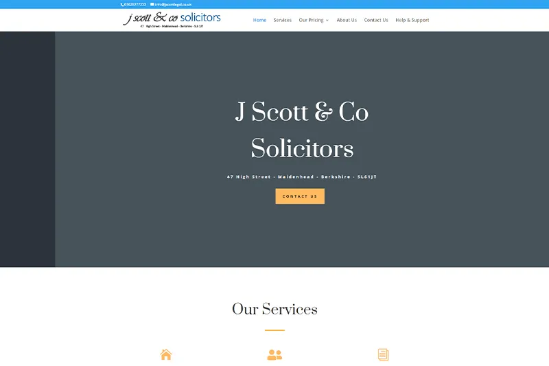 The J Scott & Co website as it looked before the rebuild, January 2026